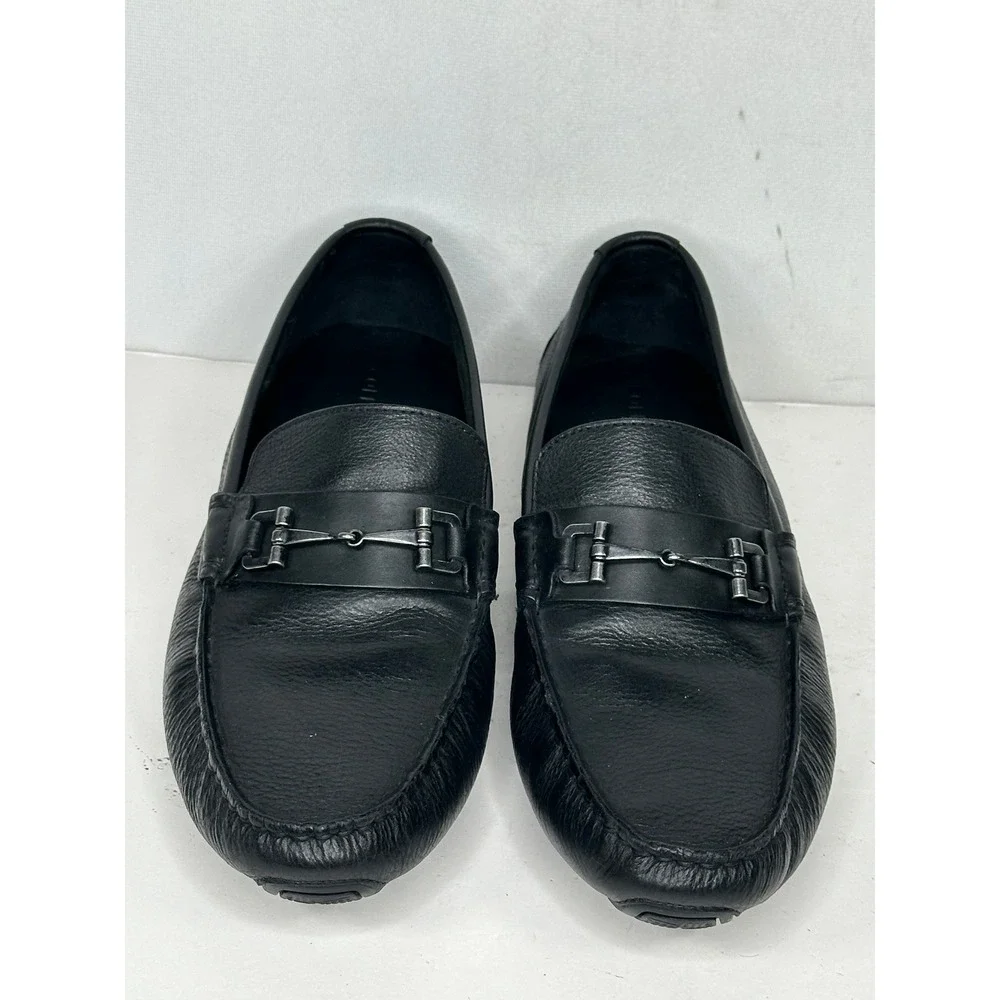 Cole Haan Gunnison Bit Driver Loafers Black Leather  Equestrian Mens Sz 9.5